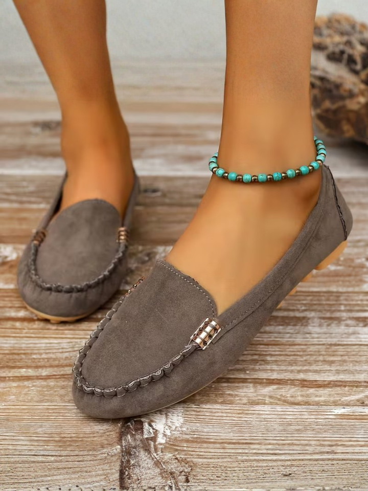 Women’s Comfortable Leather Loafers Slip-On Work Dress Shoes