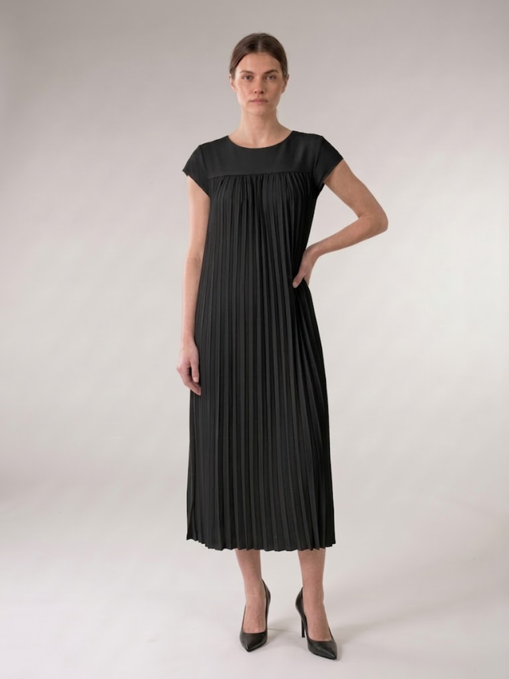 Women’s Midi Sundress A-Line Pleated Lightweight Summer Dress