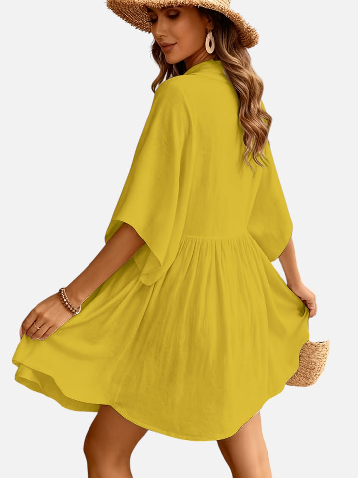Women's Shirt Dress Cotton Loose Fit Beach Vacation Dress Women