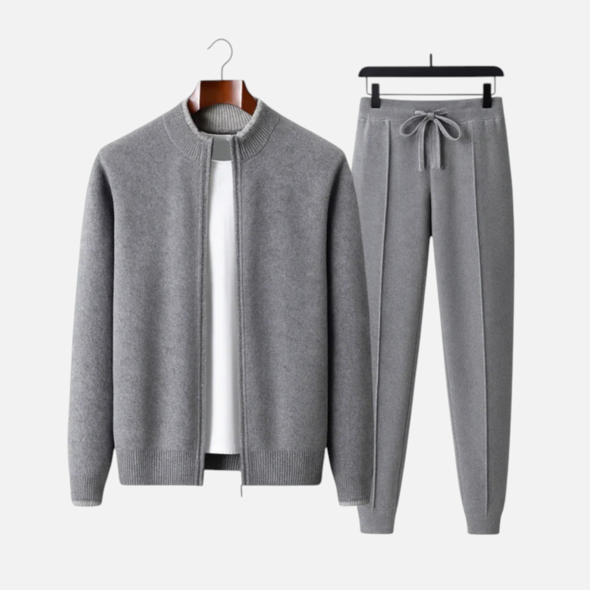 Aurevien | Men’s Wool Lounge Set in Heritage Grey