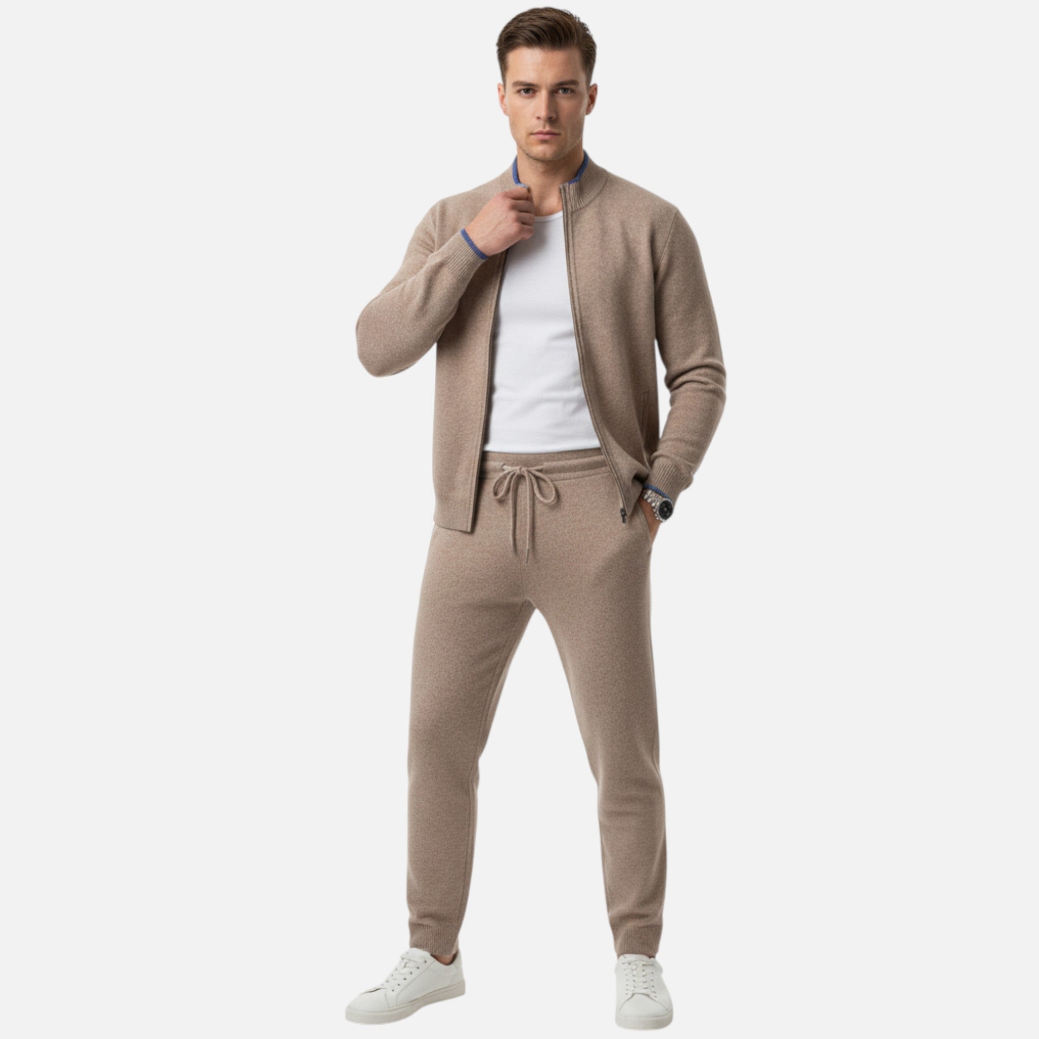 Aurevien | Men’s Wool Lounge Set in Heritage Grey