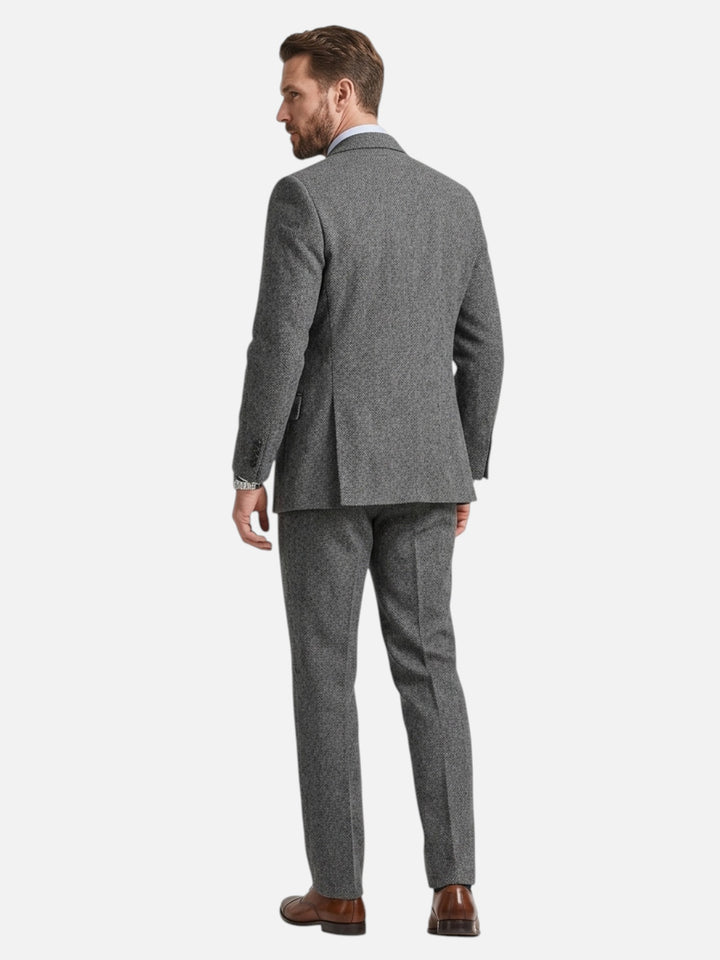 Men's Tweed Wedding Suit 3 Piece Tailored Fit Formal Wear