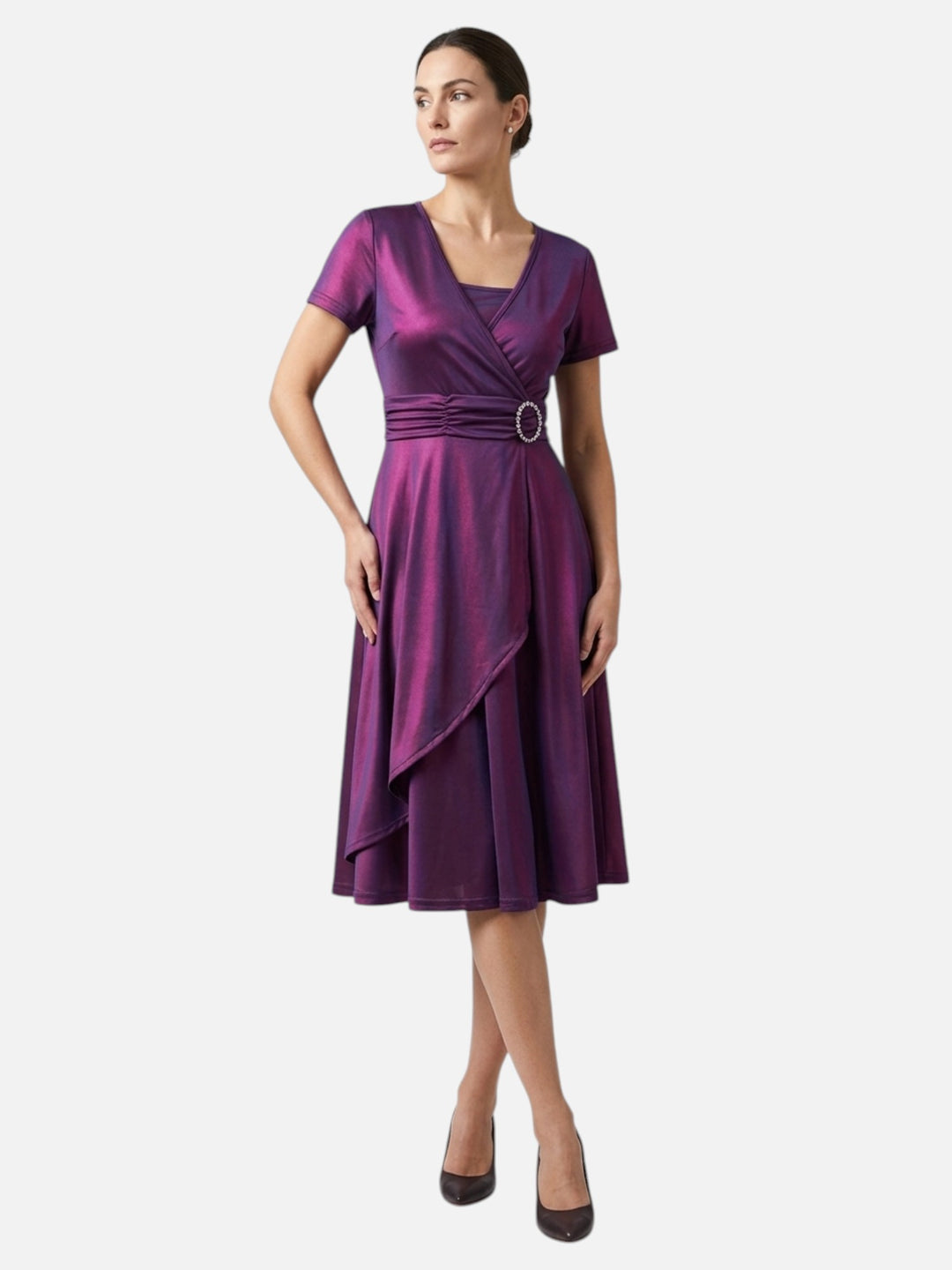 Women’s Rhinestone Midi Dress Elegant Party and Wedding Dress