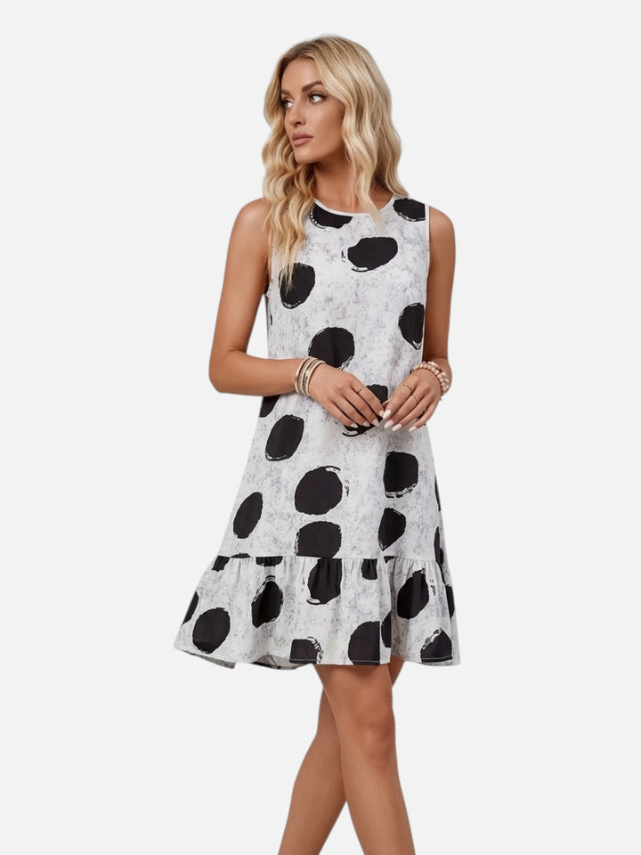 Women's Polka Dot Midi Dress Lightweight Casual Summer Dress