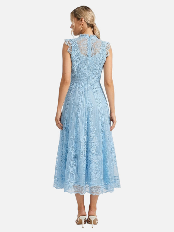 Women’s Lace Maxi Dress Wedding Guest Elegant Flared Fit