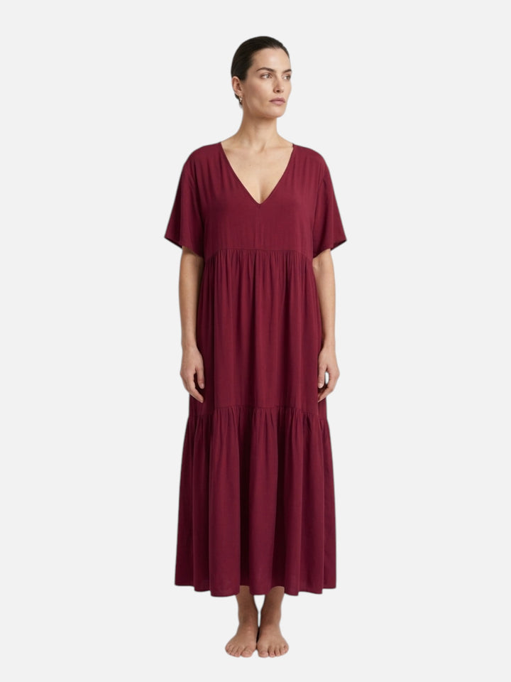 Plus Size Women’s Summer Dress A-Line Pleated Short Sleeve