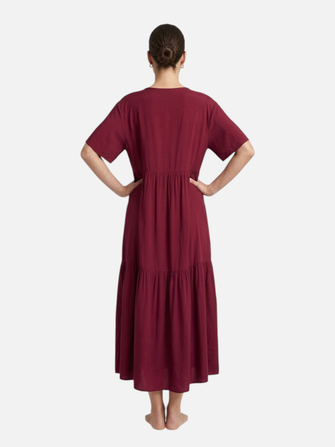 Plus Size Women’s Summer Dress A-Line Pleated Short Sleeve