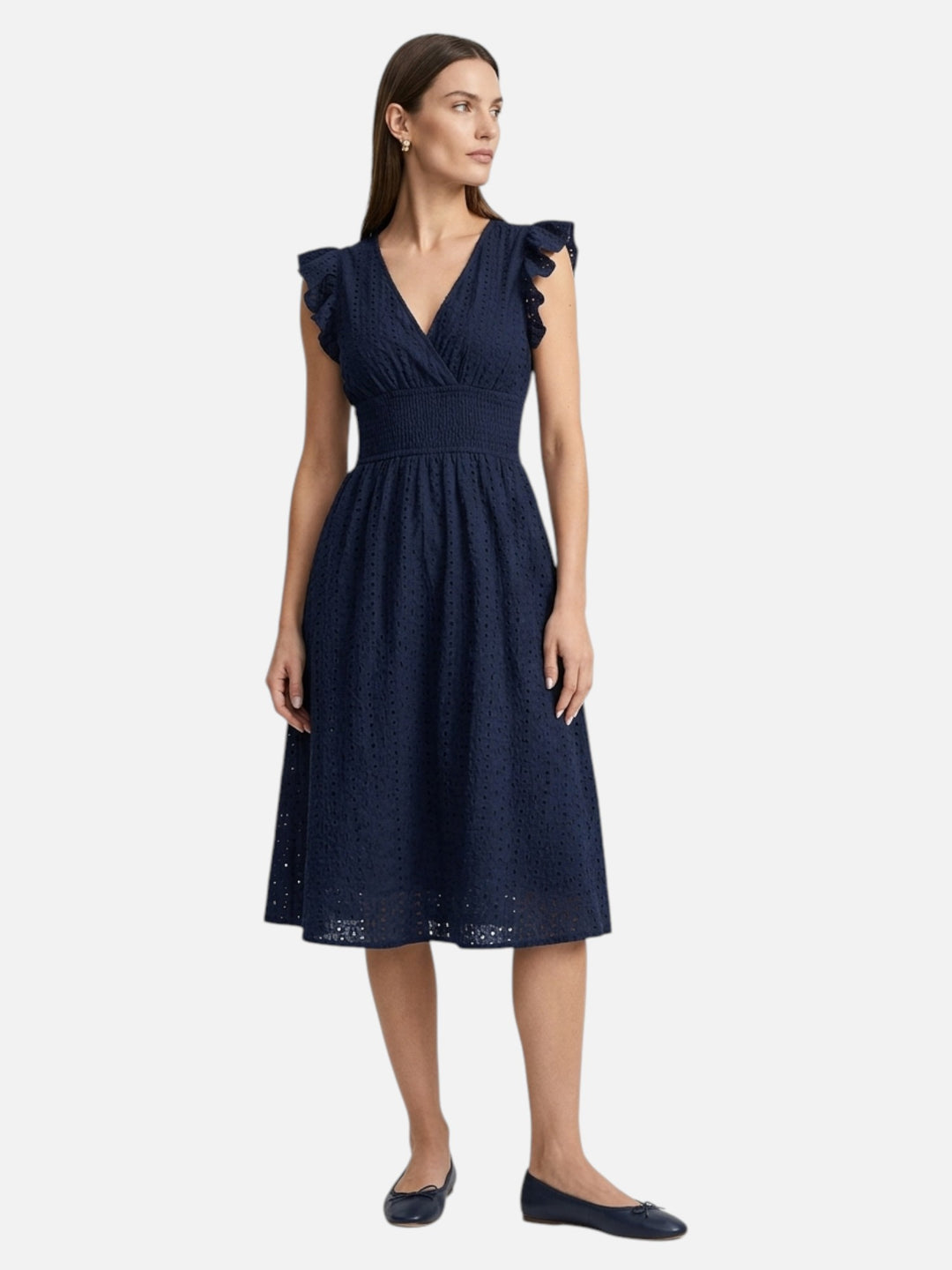 Women’s Stand Collar Midi Dress Casual Elegant Summer Outfit