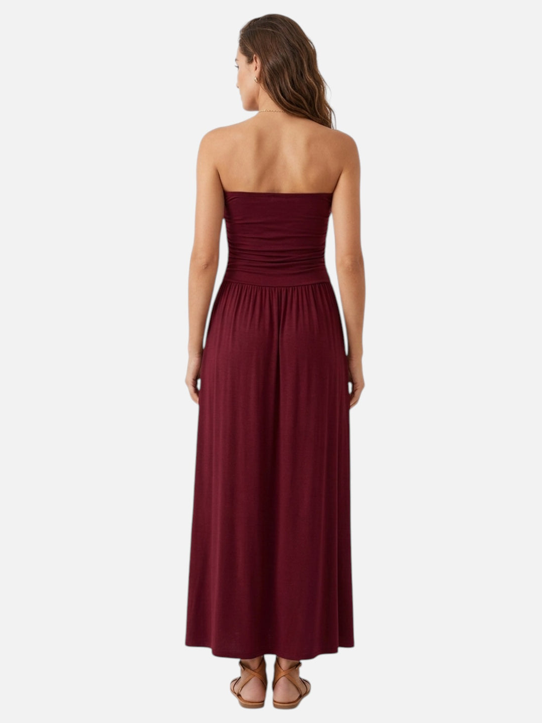 Women's Strapless Dress for Evening Events Slim Fit Waist