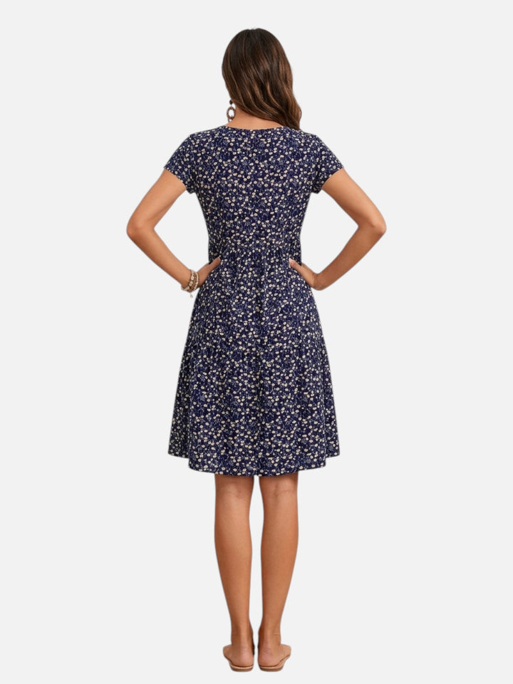 Women's Slim Fit Floral Dress Midi Length Everyday Wear