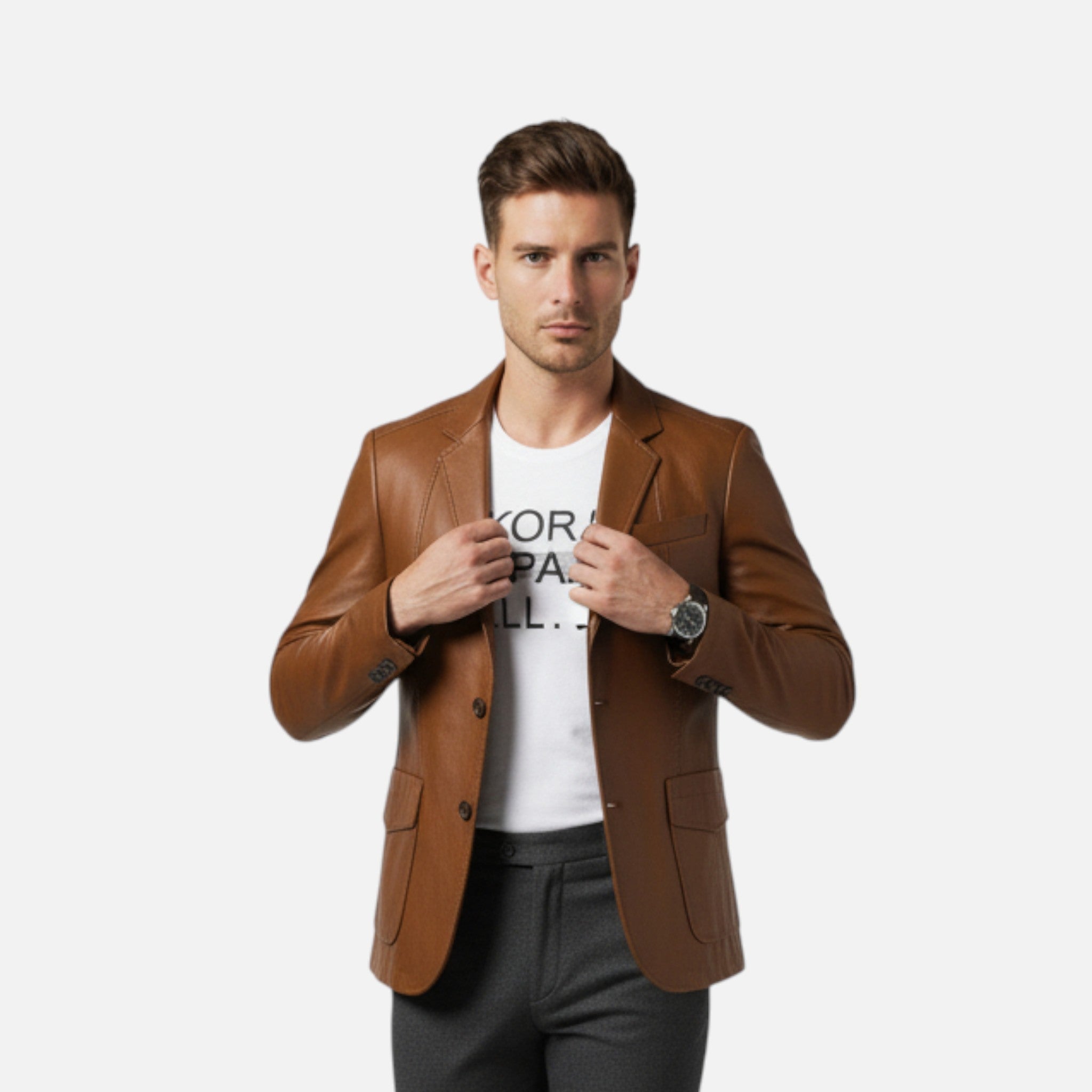 Aurevien | Men’s Leather Blazer Jacket – Refined Oxford Heritage