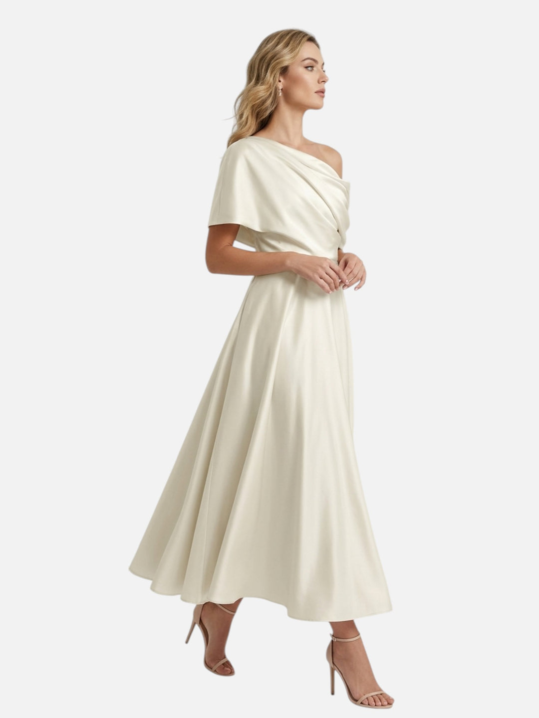 Mother of the Bride Dress A-Line One Shoulder Wedding Formal Gown