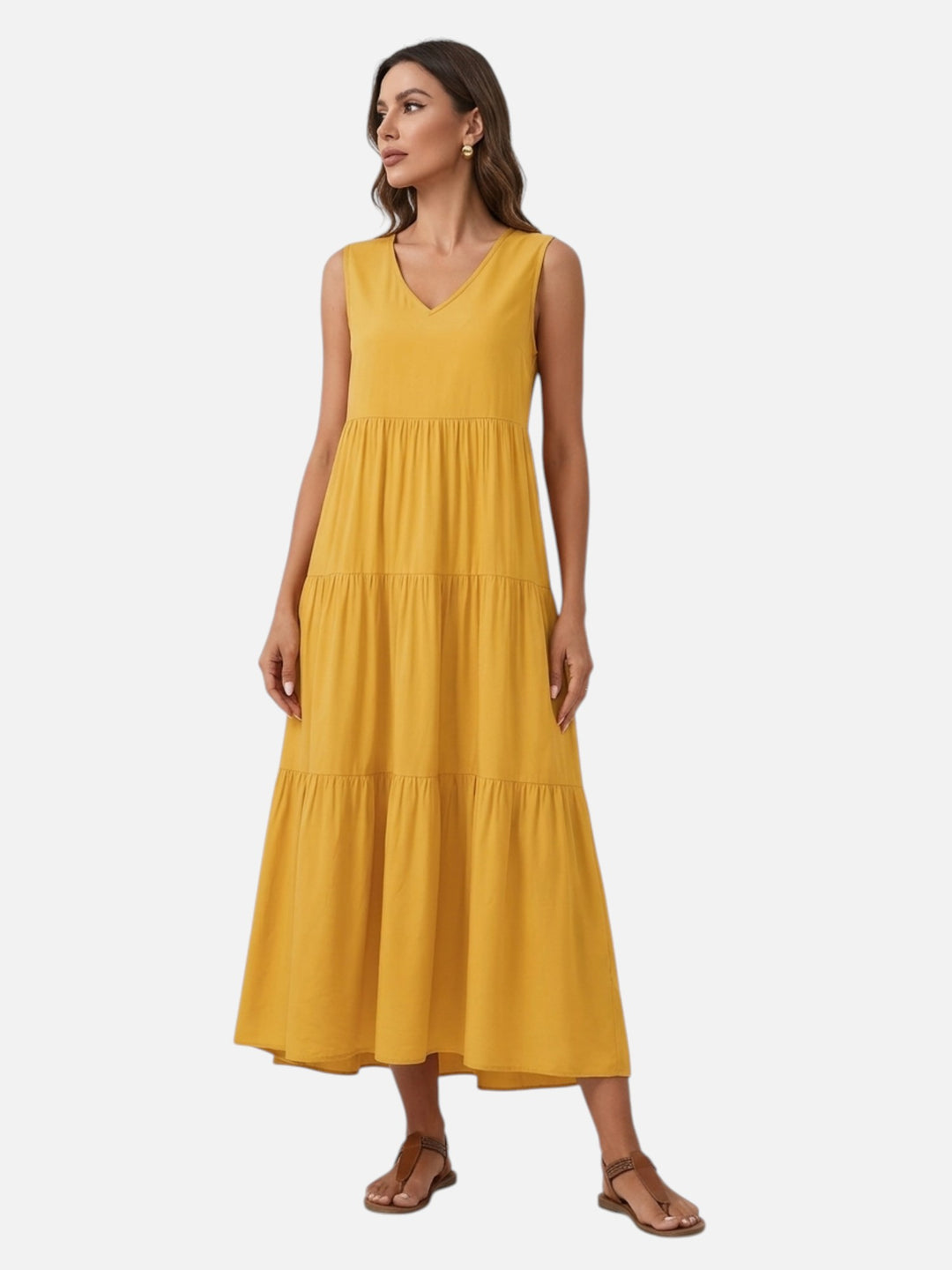 Women's V-Neck Maxi Dress Loose Fit Formal Evening Wear