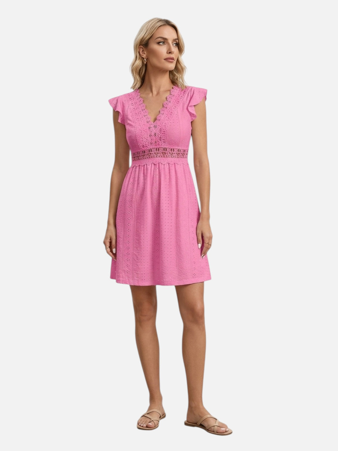 Women’s Summer Lace Mini Dress Elegant Lightweight A-Line Fit