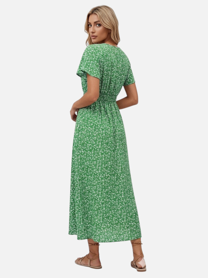Women's Floral Maxi Dress for Summer Elegant High Slit Outfit