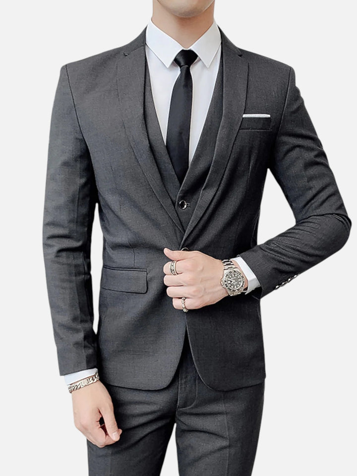 Men's Slim Fit 3-Piece Suit for Wedding and Formal Events
