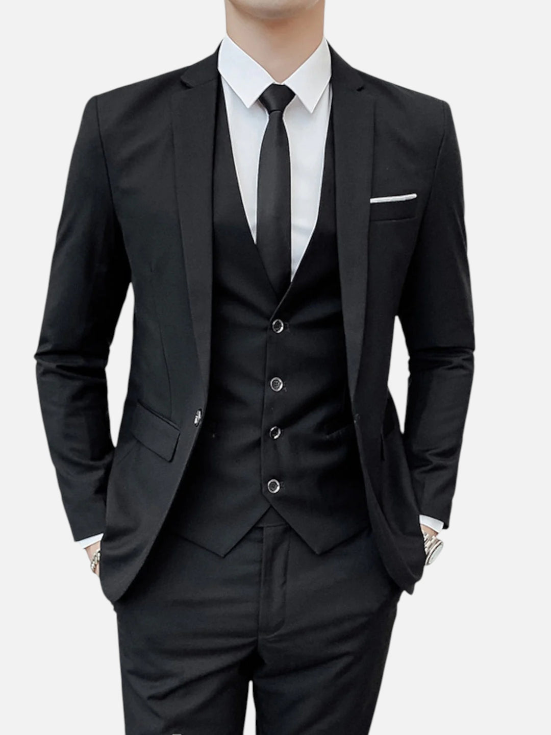 Men's Slim Fit 3-Piece Suit for Wedding and Formal Events