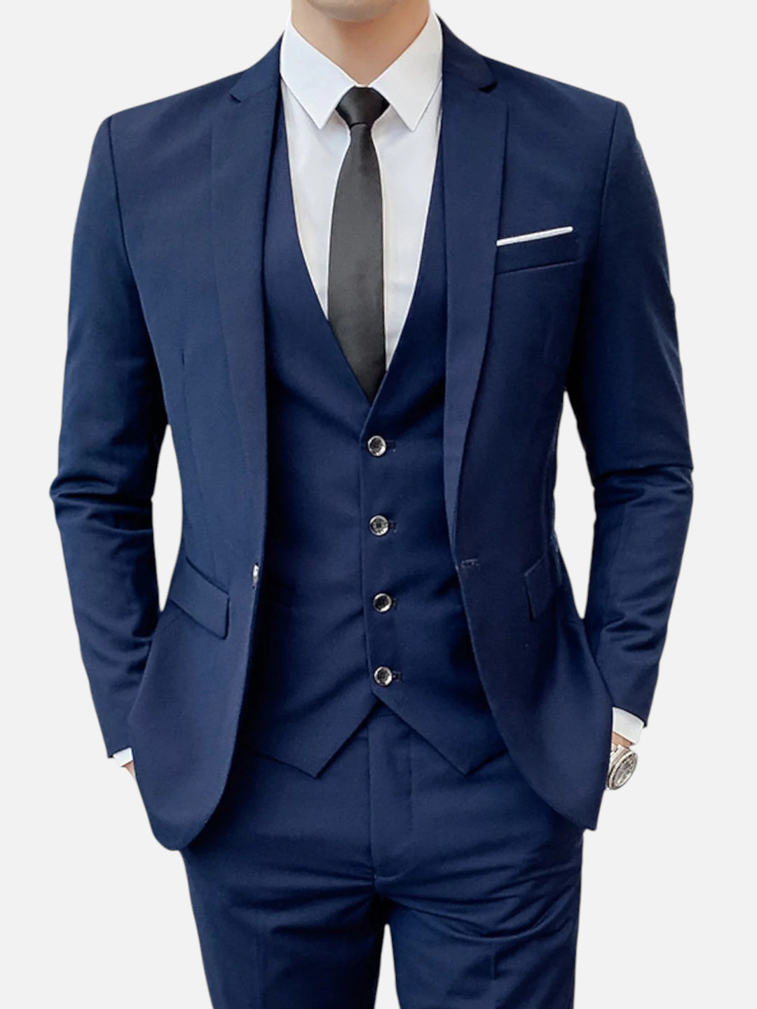 Men's Slim Fit 3-Piece Suit for Wedding and Formal Events