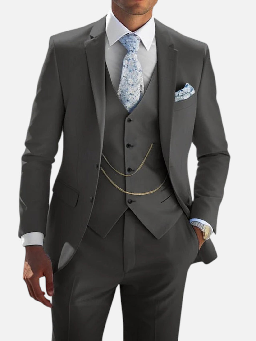 Men’s 3 Piece Wedding Suit Tailored Fit Classic Formal Wear