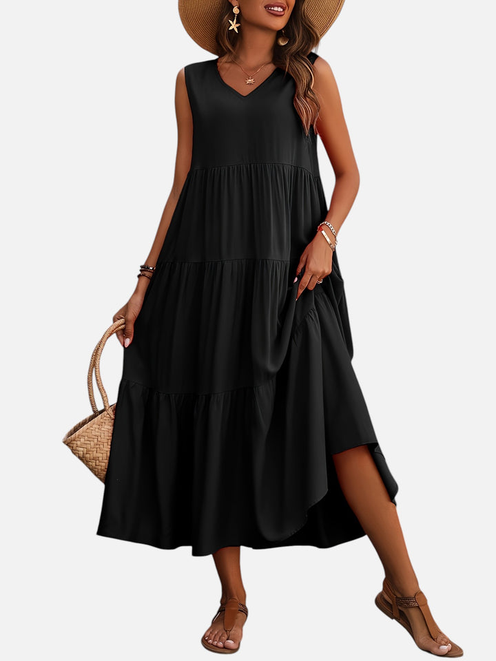 Women's V-Neck Maxi Dress Loose Fit Formal Evening Wear