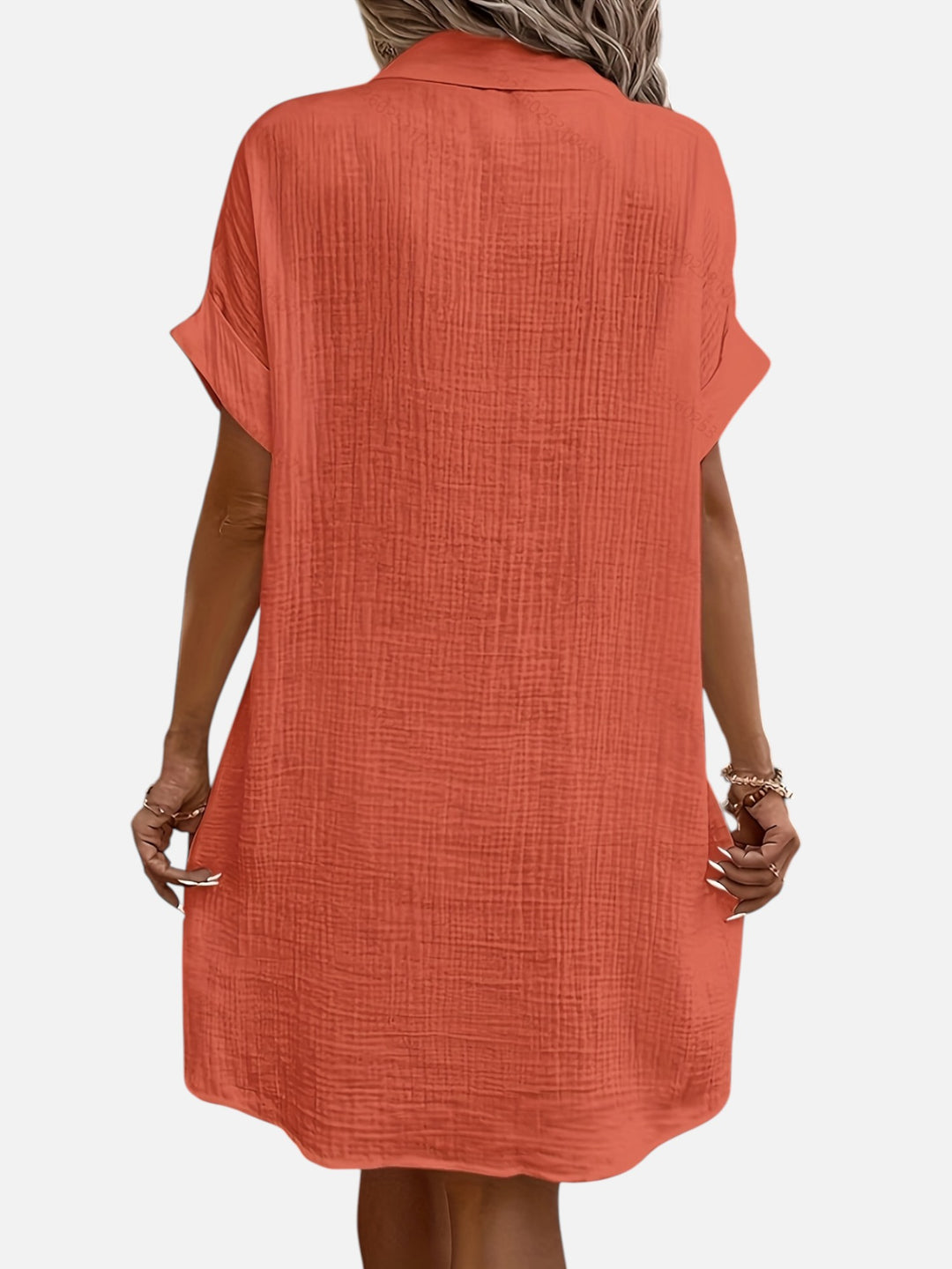 Women’s Cotton Midi Dress Button Front Comfortable Everyday Wear