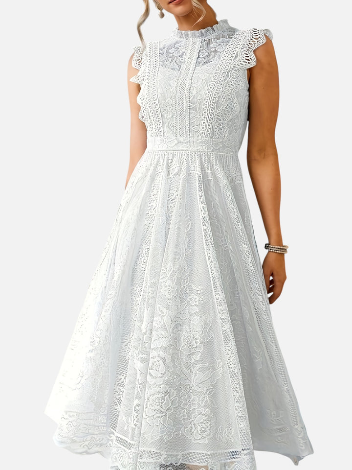 Women’s Lace Maxi Dress Wedding Guest Elegant Flared Fit