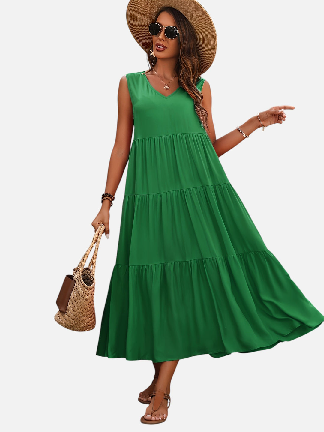 Women's V-Neck Maxi Dress Loose Fit Formal Evening Wear