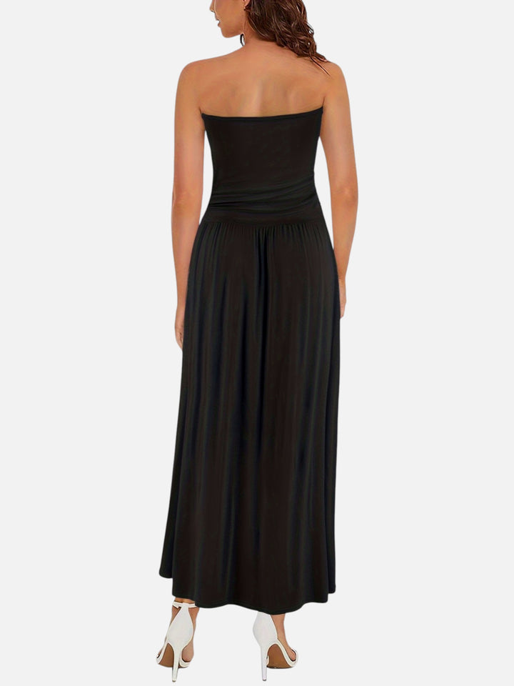Women's Strapless Dress for Evening Events Slim Fit Waist