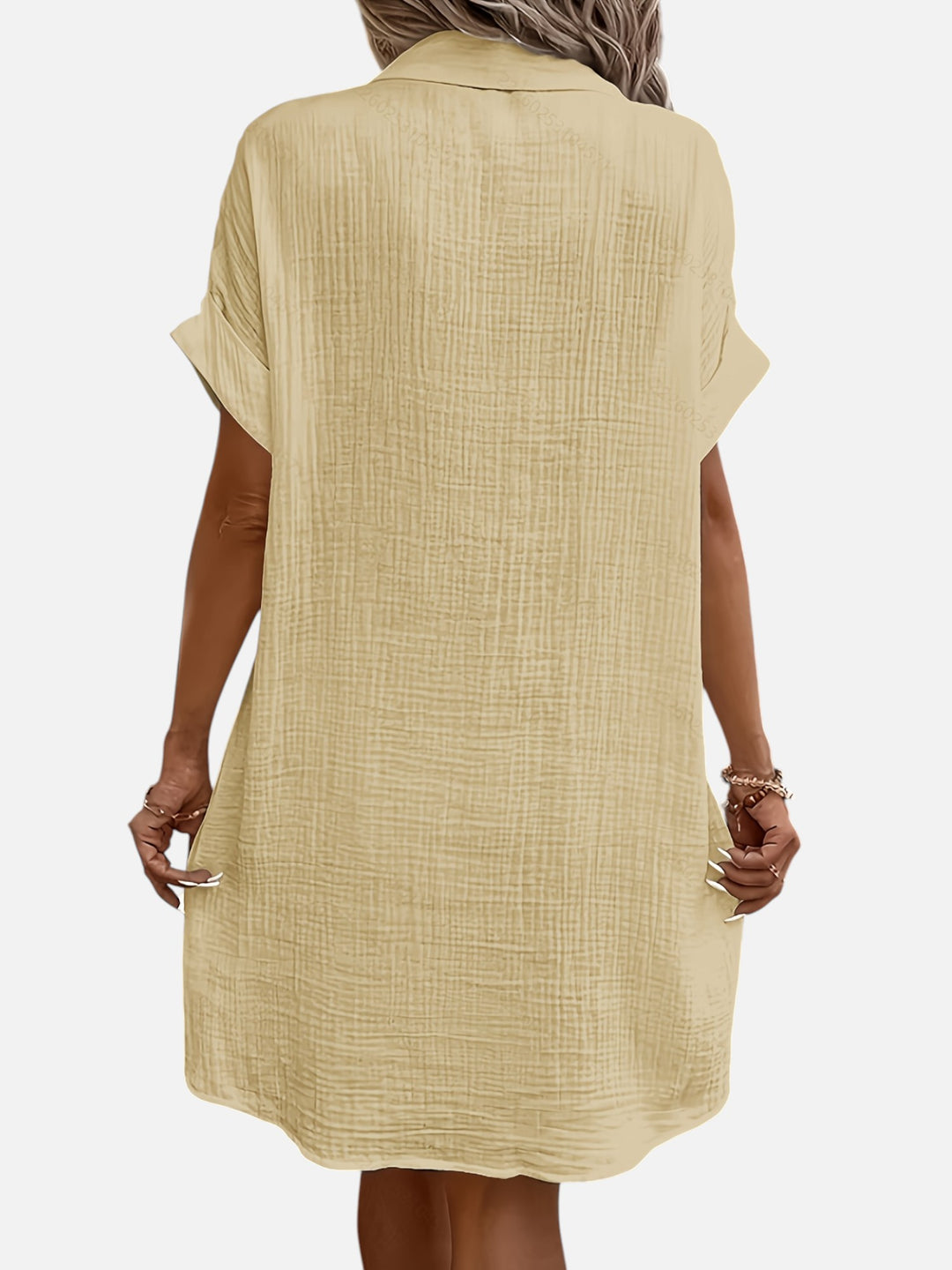 Women’s Cotton Midi Dress Button Front Comfortable Everyday Wear