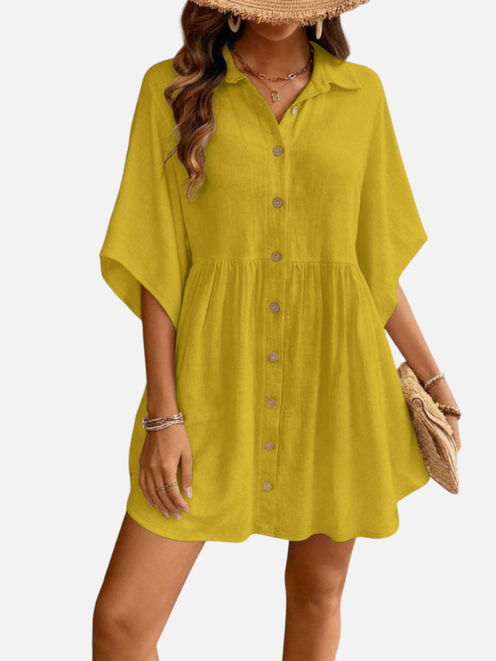 Women's Shirt Dress Cotton Loose Fit Beach Vacation Dress Women
