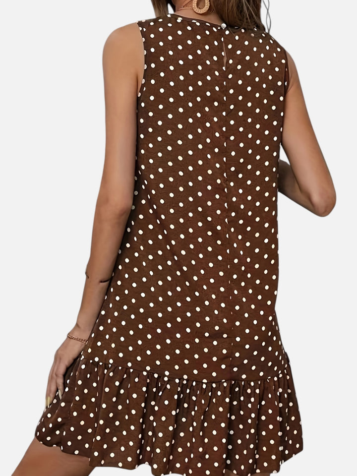 Women's Polka Dot Midi Dress Lightweight Casual Summer Dress