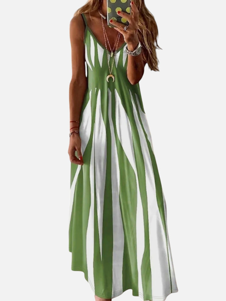 Women’s Lightweight Maxi Dress V-Neck Printed Summer Outfit
