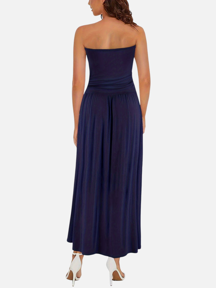 Women's Strapless Dress for Evening Events Slim Fit Waist