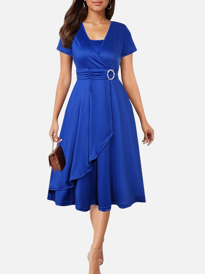 Women’s Rhinestone Midi Dress Elegant Party and Wedding Dress