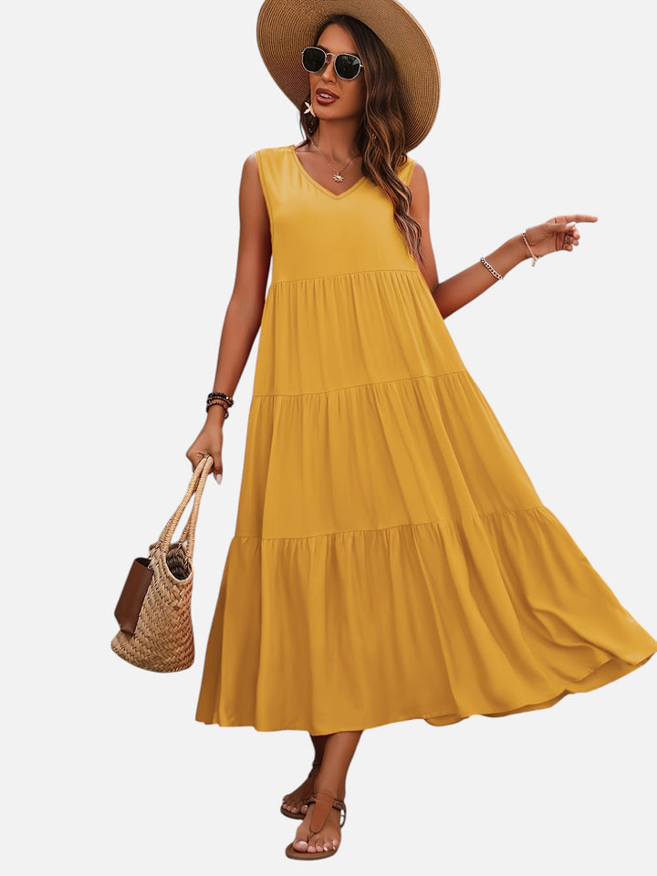Women's V-Neck Maxi Dress Loose Fit Formal Evening Wear