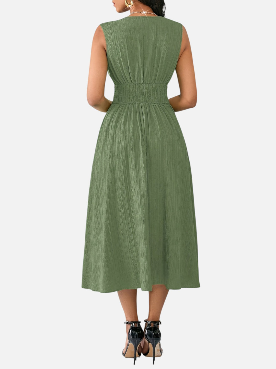 Midi Dress Women Sleeveless Summer Casual Vacation Outfit