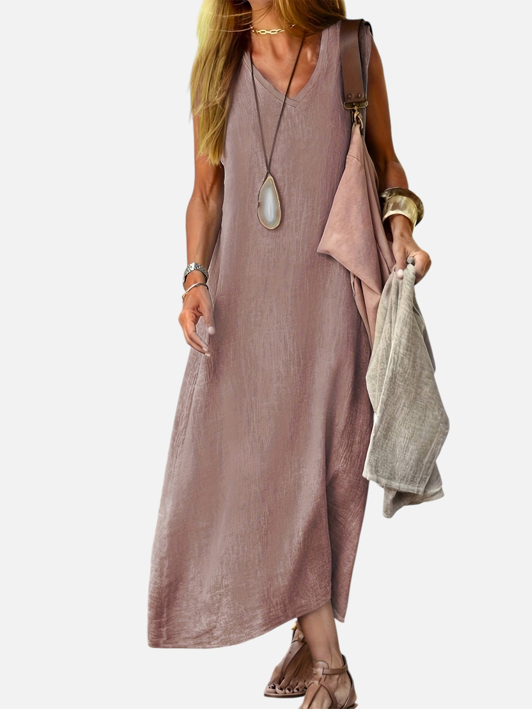 Women’s Maxi Summer Dress Sleeveless Loose Fit Lightweight