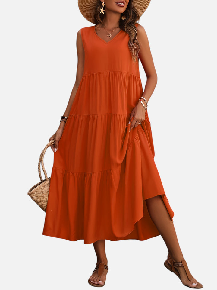 Women's V-Neck Maxi Dress Loose Fit Formal Evening Wear