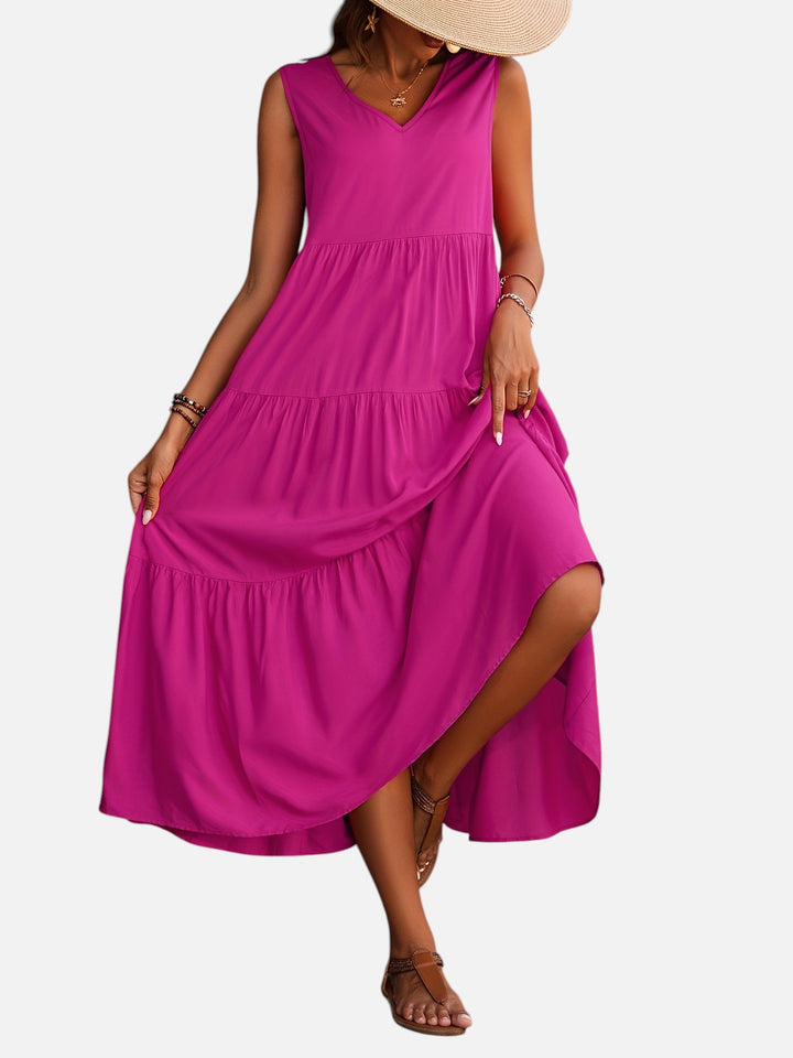 Women's V-Neck Maxi Dress Loose Fit Formal Evening Wear