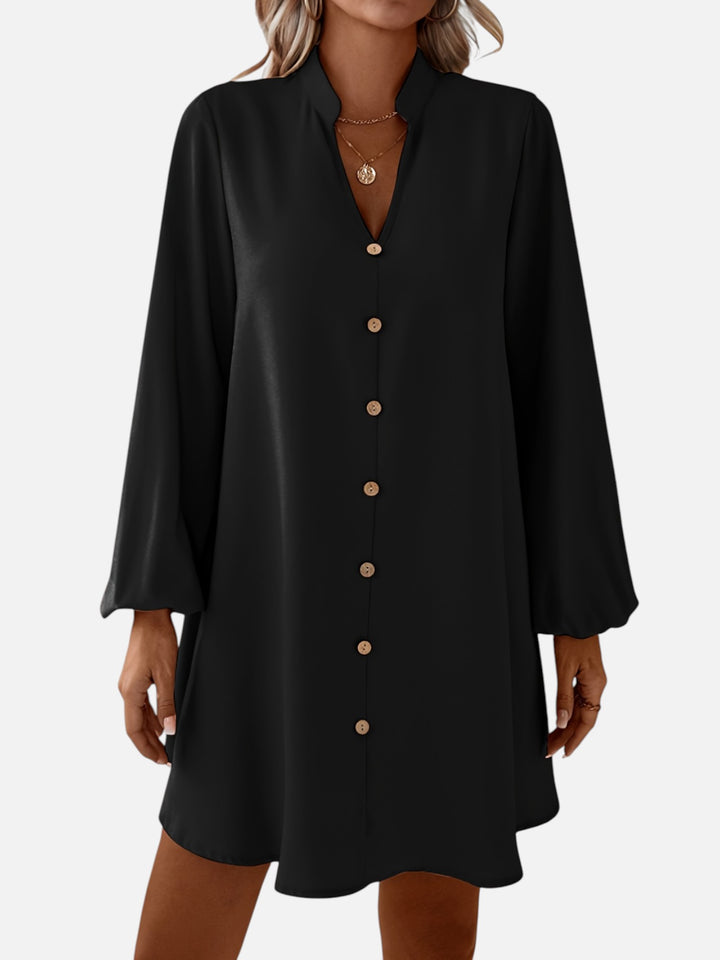 Women's V-Neck Midi Dress Long Sleeve Work and Occasion Wear
