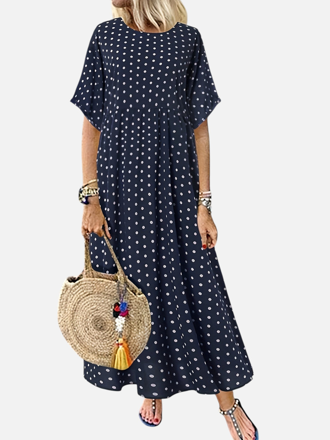 Women’s Polka Dot Maxi Dress Casual Loose Fit Summer Outfit