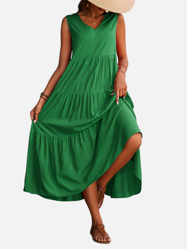 Women's V-Neck Maxi Dress Loose Fit Formal Evening Wear