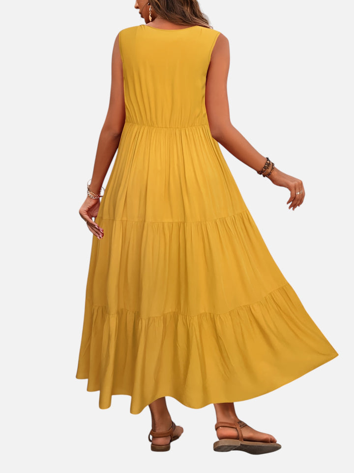 Women's V-Neck Maxi Dress Loose Fit Formal Evening Wear