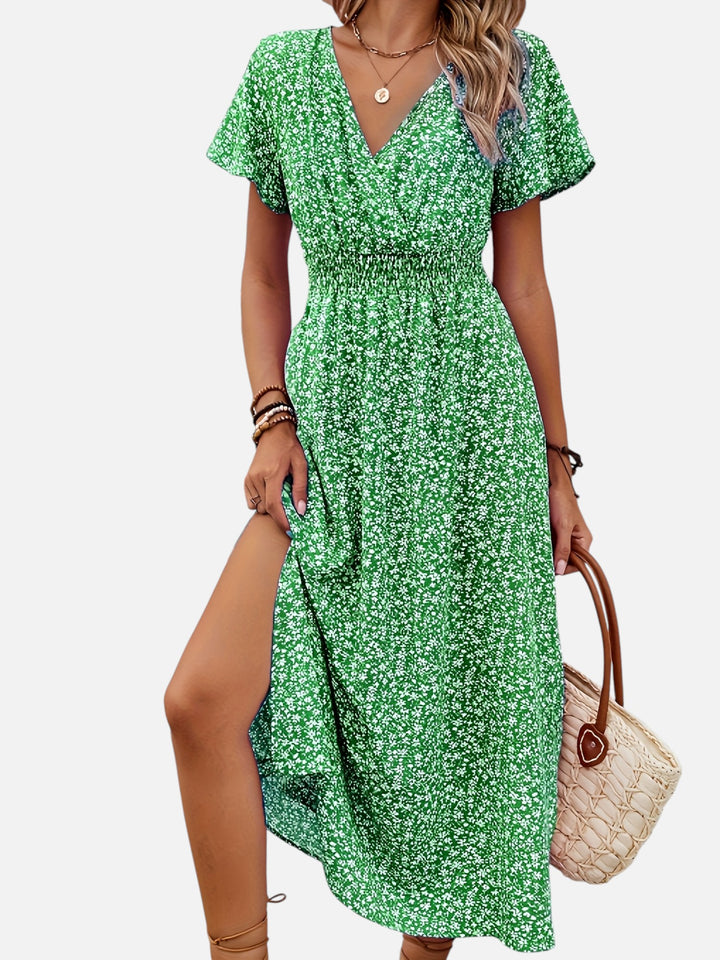 Women's Floral Maxi Dress for Summer Elegant High Slit Outfit