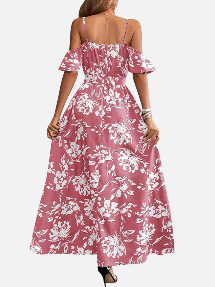 Women’s Summer Floral Maxi Dress A-Line Slit Casual Elegant