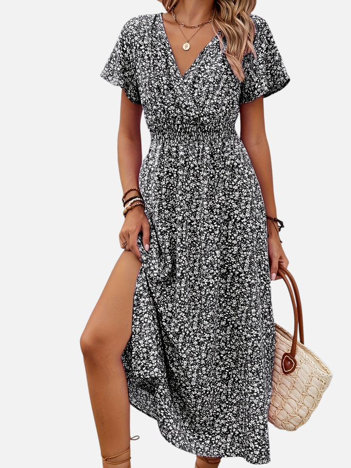 Women's Floral Maxi Dress for Summer Elegant High Slit Outfit