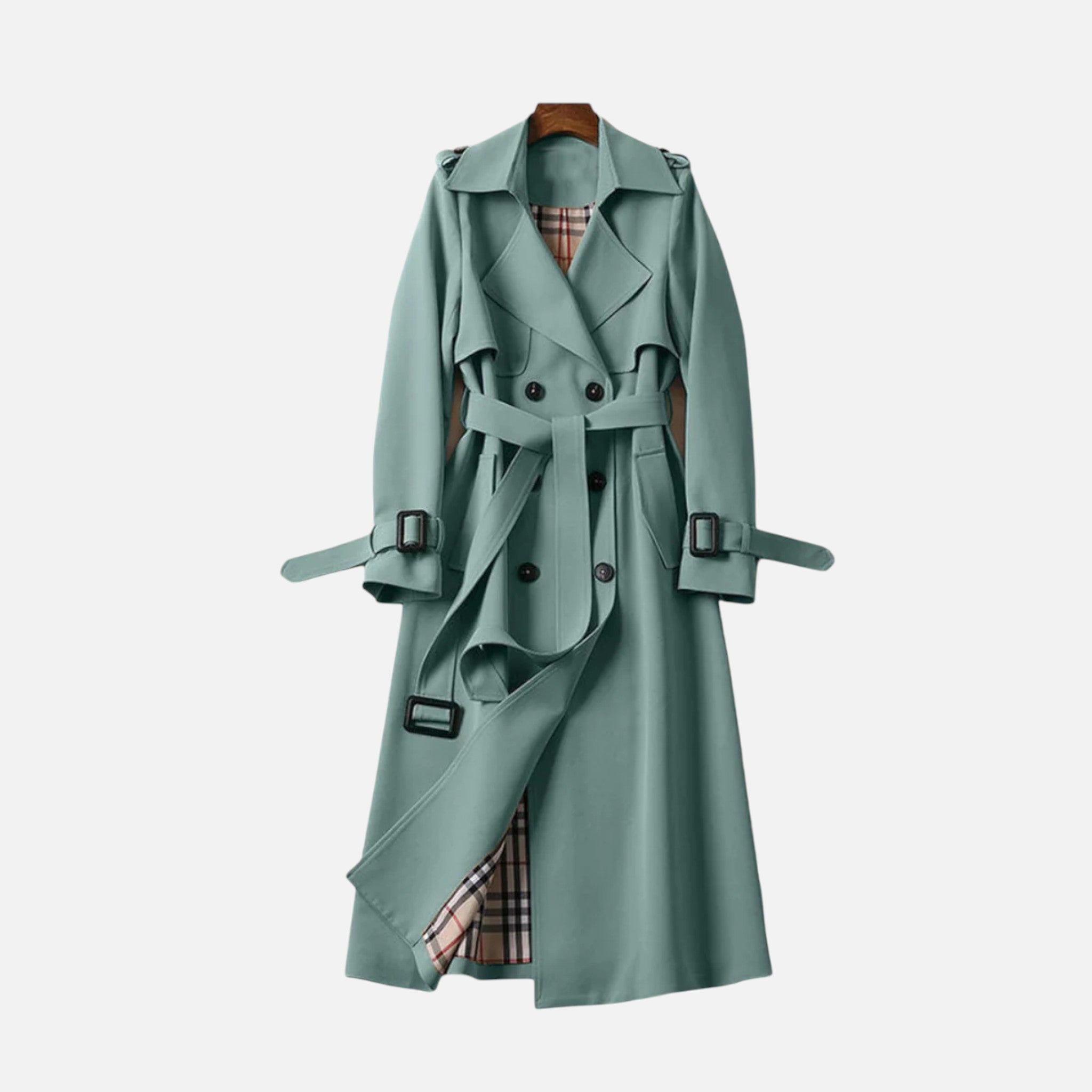 Aurevien | Women’s Belted Tweed Trench Coat – Ivy League Finish