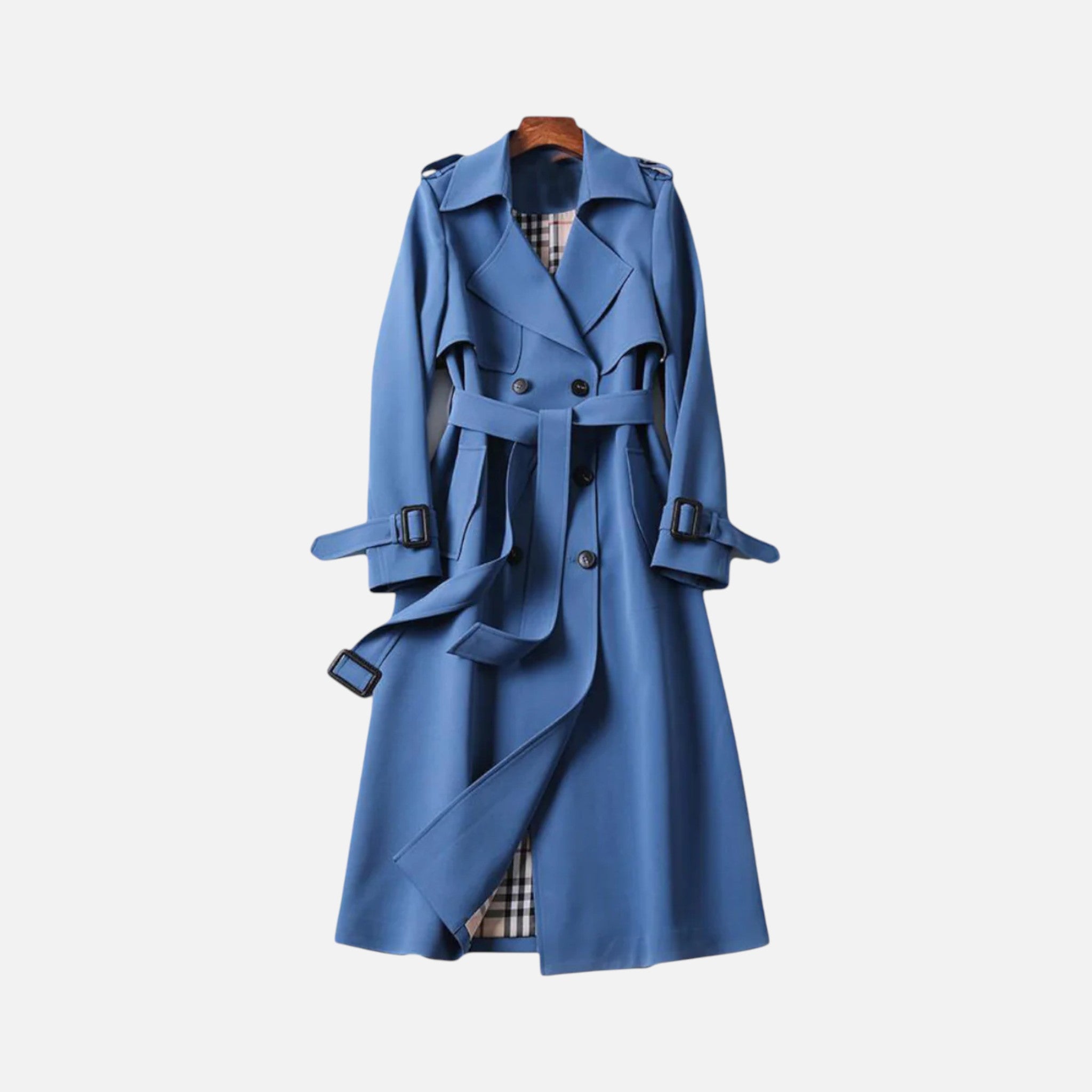 Aurevien | Women’s Belted Tweed Trench Coat – Ivy League Finish