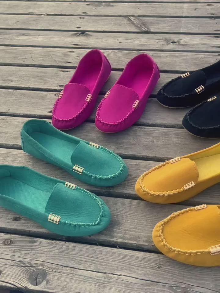 Women’s Comfortable Leather Loafers Slip-On Work Dress Shoes
